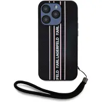 Karl Lagerfeld Saffiano Athleisure Stripes Cord iPhone 15 Pro fodral - Rosa