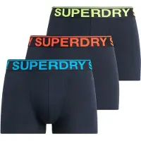 Superdry för män. M3110450B Set 3 Boxers Enfärgade marinblå (S), Hemkläder, Bomull, Marino