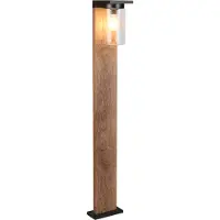 TRIO Lighting Pollare uthomus ARDILA, dimbar, Ljust trä, Aluminium / grå / zink, Modern, Utomhuslampa