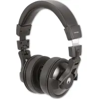Omnitronic SHP-740DJ Over Ear hörlurar Sladd Stereo Svart DJ