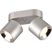 TRIO Lighting Takspotlight Guyana GU10 2 lampor nickel Guayana, Aluminium / grå / zink, Vardagsrum / matsal, Metall, Modern, Spotlight