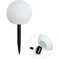 QAZQA Utomhuslampa vit 20 cm inkl LED IP44 Solcell RGBW - Ludger