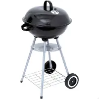Aktive Kolgrill med hjul Aktive 46 cm Rund Svart Med lock