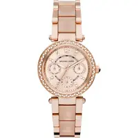 Michael Kors MK6110 Parker Pink Dial Two Tone Ladies Watch