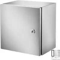 Vevor NEMA rostfritt stålhölje, 300 x 300 x 200 mm NEMA 4X stålelbox, IP66 vattentät och dammtät, kopplingsbox för utomhus-/inomhusbruk, med monteringsplatta