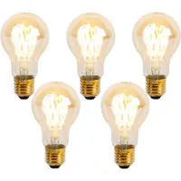 LUEDD Set med 5 E27 dimbara LED-spiralglödlampor A60 Goldline 4W 270 lm 2200K