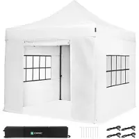 Vonroc Easy-Up Partytält - 3x3 m | Set inkl. sidoväggar - Vit