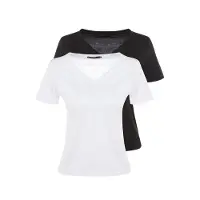 Trendyol T-shirt svart / vit