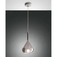FABAS LUCE Glas pendellampa Lila, dimbar, Aluminium / grå / zink, Vardagsrum / matsal, Glas, Modern, Pendellampa