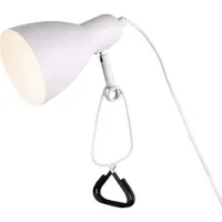 Näve Klämlampa Mara, Vitt / opal, Vardagsrum / matsal, Metall, Klämlampa