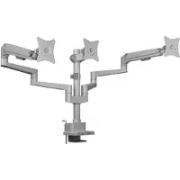 Icy Box Monitor bordsfäste Monitorständer für drei Monitore 3 Skärm(ar) 76,2 cm (30) Grå, Silver