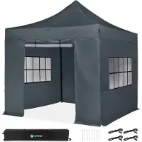 Vonroc Easy-Up Partytält - 3x3 m | Set inkl. sidoväggar - Grå