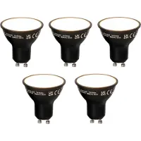 LUEDD Set med 5 Smart GU10 dimbar LED-lampa svart 7W 600 lm 3000K