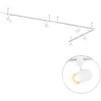 QAZQA Modernt hängande skensystem med 5 spotlights vitt 1-fas - Iconic Jeana
