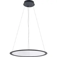 Deko-light Pendellampa PANEL, dimbar, Svart, Arbetsrum / kontor, Aluminium / grå / zink, Modern