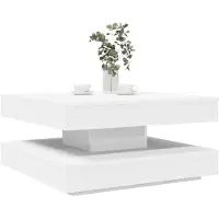 vidaXL Soffbord 360 grader vridbart vit 70x70x34,5 cm