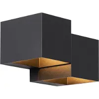 QAZQA Modern vägglampa svart 2-ljus - Transfer Double