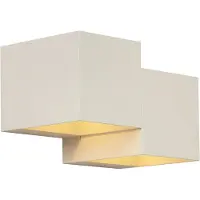 QAZQA Modern vägglampa beige 2-ljus - Transfer Double