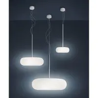 Artemide Design pendellampa Itka, dimbar, Vitt / opal, Vardagsrum / matsal, Glas, Modern, Pendellampa
