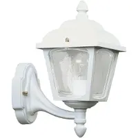 ALBERT LEUCHTEN Vägglampa utomhus LANDHAUS, Vitt / opal, Aluminium / grå / zink, Lantlig / rustik, Utomhusvägglampa