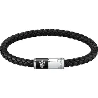 Maserati Jewels Armband i Återvunnet Läder och Rostfritt Stål JM222AVE07 För Män svart