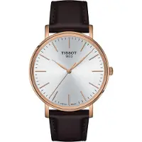 Tissot Lovely Series Kvartsverk 50M Rosa Klocka 40Mm Silverurtavla Rostfritt Stålboett Läderarmband Herrklockor T143.410.36.011.00 Regular Box
