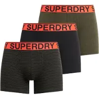 Superdry för män. M3110452B Förpackning med 3 boxershorts Text svart, grön (L), Hemkläder, Bomull