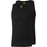 Ralph Lauren för män. 714959333001 Set med två svarta linnen (L), Hemkläder, Bomull, Ärmlös / Hängselbyxor