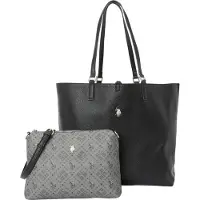U.S. POLO ASSN. Shoppingväska 'Malibu' grå / svart