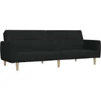 vidaXL 2-sits bäddsoffa svart tyg 375786