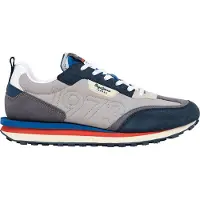Pepe Jeans för män. PMS60035 Foster Connect grå läderskor (45), Karta, Före, Nyckelband, Casual