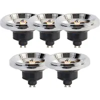 LUEDD Set om 5 GU10 3-stegs dim-to-warm LED-lampor AR111 11W 620lm 2000-3000K