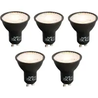 LUEDD Set med 5 GU10 LED-lampa svart 7W 610 lm 3000K