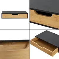 En.casa Vägghylla Bokn 40x24x8 cm bambu svart []