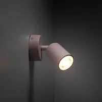 TK Lighting Spotlight till vägg Livia, rosa, 13 cm, metall, justerbar, GU10 Livia , dimbar, Violett / rosa / rosè, Barnrum, Metall, Halogen spots