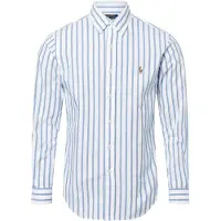 Ralph Lauren för män. 710906622001 Randig oxfordskjorta med passform (XL), Blå, Casual, Bomull, Lång ärm