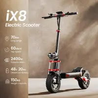 IScooter iX8 All-Terrain Electric Scooter Adult 1200W*2 Motor Men's E-Folding Scooter 48V20AH Battery 12 Inch Tyre women's EScooter