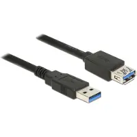 DeLOCK USB-kabel USB 3.2 Gen1 USB-A kontakt, USB-A uttag 2.00 m Svart guldpläterad kontakt 85056