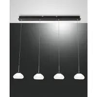 FABAS LUCE Glas pendellampa Arabella, dimbar, Vitt / opal, Vardagsrum / matsal, Glas, Modern, Pendellampa