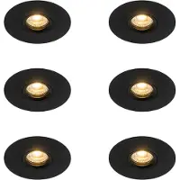 QAZQA Set med 6 Modern infälld svart 12 cm - Buco