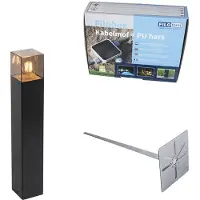 QAZQA Stående utomhuslampa svart 50 cm IP44 med rökglaseffekt - Danmark