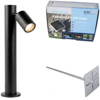 QAZQA Utomhuslampa svart 45 cm justerbar IP44 - Solo