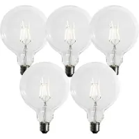 LUEDD Set med 5 E27 3-stegs dimbar LED-spirallampa G125 4W 450lm 3000K