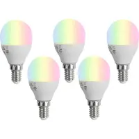 Luumr Set med 5 smarta E14 LED-lampor G45 Opal RGBW 4,9W 470 lm 2700-6500K