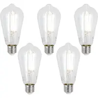 Luumr Set med 5 smarta E27 dimbara LED-lampor ST64 Klar 7W 806 lm 2700-6500K Zigbee