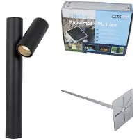 QAZQA Utomhuslampa svart med markspik och kabelförskruvning 50 cm IP44 - Solo Deluxe