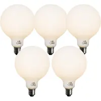 LUEDD Set med 5 E27 3-stegs dimbar LED-lampa Opal G125 4W 450lm 3000K