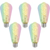 Luumr Set med 5 Smart E27 Dimbar LED-lampa ST64 Klar RGBW 4W 250lm 2700K