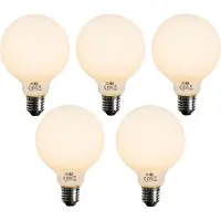 LUEDD Set med 5 E27 Dimbar LED-lampa Opal G95 5W 450lm 2200K