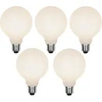 LUEDD Set med 5 E27 3-stegs dimbar LED-lampa G95 frostat glas 5W 550 lm 2700K